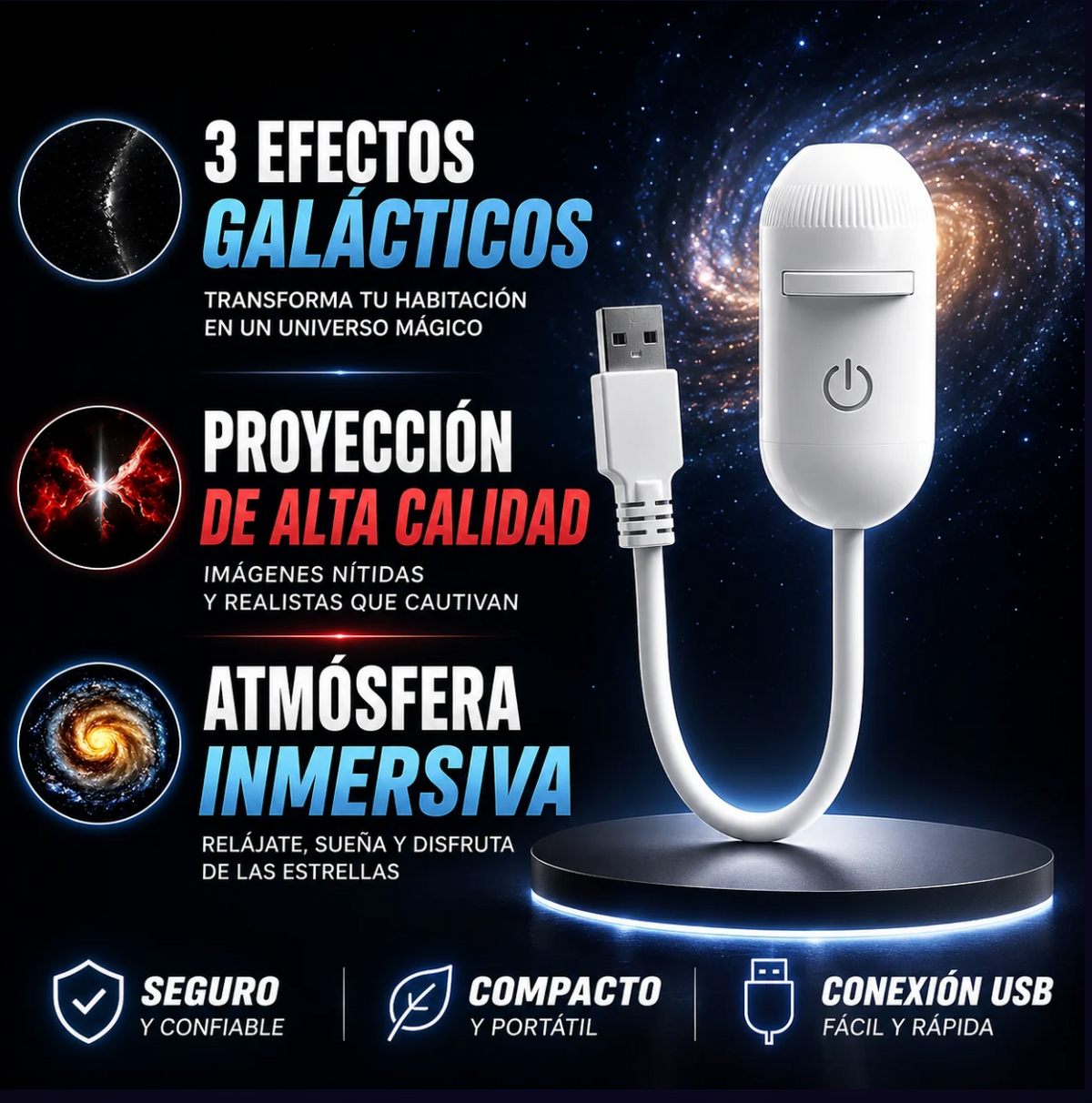 ® Mini proyector relajante 3 en 1
